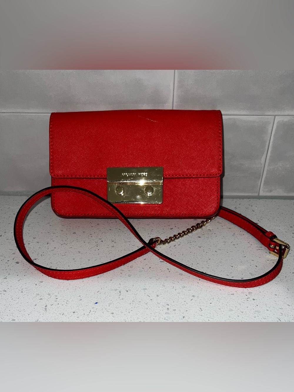 Michael Kors red/orange small crossbody bag